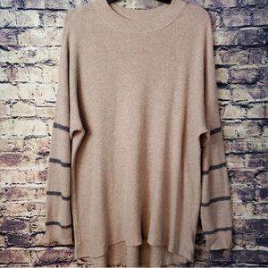 American Eagle AEO Natural Tan Khaki Jegging Fit Long Sleeve Knit Top Size M